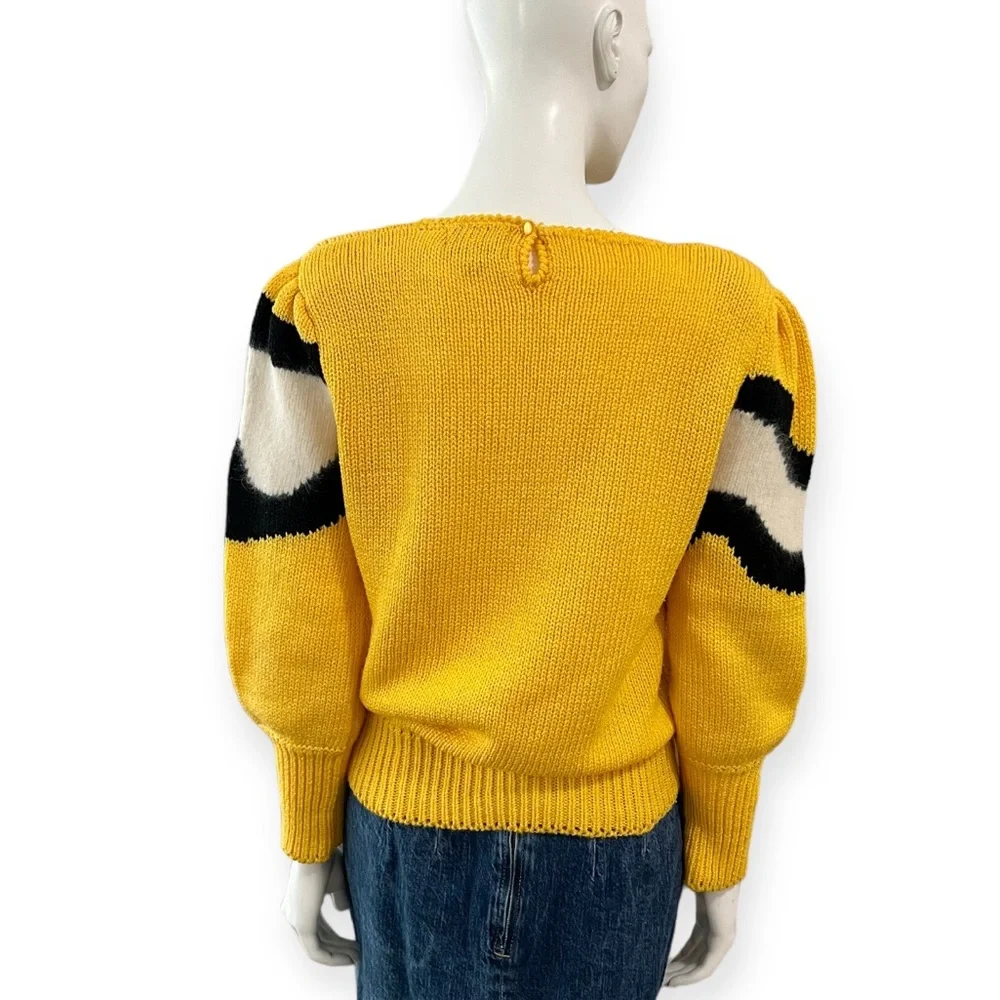 Vintage Maurada Pop Art Yellow Sweater - Picture 3 of 10